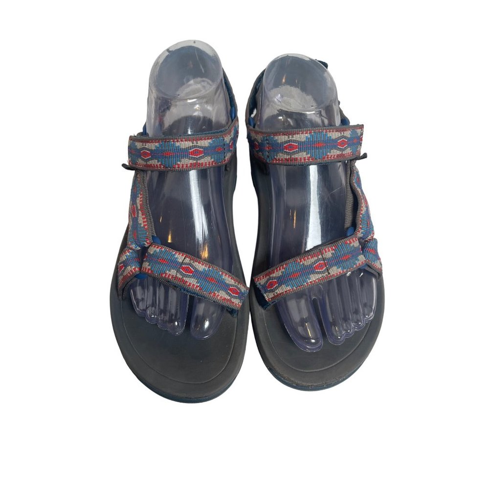 Teva Hurricane FM1219L Sandals Waterproof Hiking Blue/Red Navajo Print 4M/6W - Picture 2 of 8